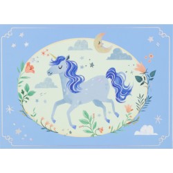 5086 COFFRE MUSICAL LICORNE BLEU CIEL JOUET ULYSSE