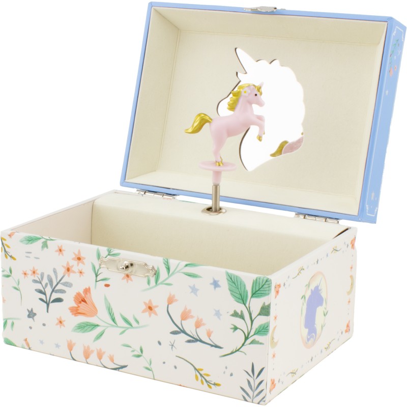 5086 COFFRE MUSICAL LICORNE BLEU CIEL JOUET ULYSSE