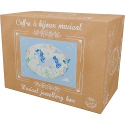 5086 COFFRE MUSICAL LICORNE BLEU CIEL JOUET ULYSSE