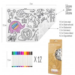7116 SET DE TABLE À COLORIER - THÈME SAVANE JOUET ULYSSE