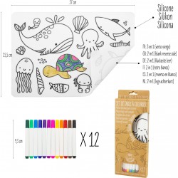 7117 SET DE TABLE À COLORIER - THÈME OCÉAN JOUET ULYSSE