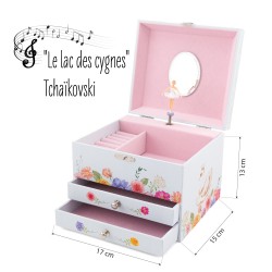 COFFRE MUSICAL 2 TIROIRS BALLERINE