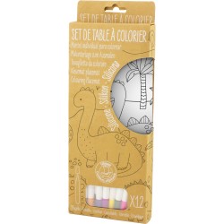 7136 SET DE TABLE À COLORIER - THÈME DINO