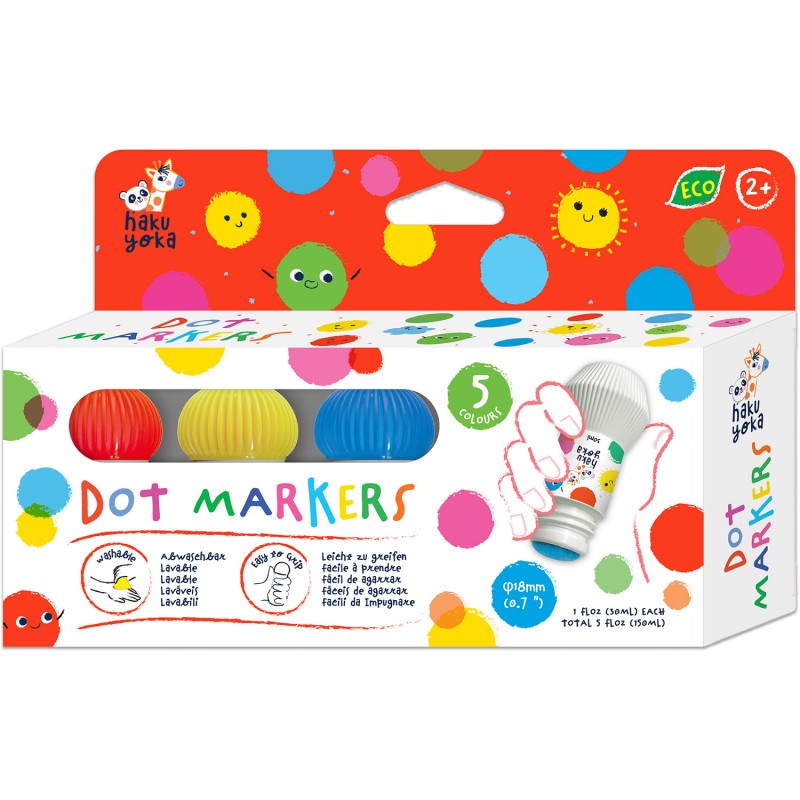 CP233112 5 DOT MARKERS -5 COLOURS JOUET ULYSSE