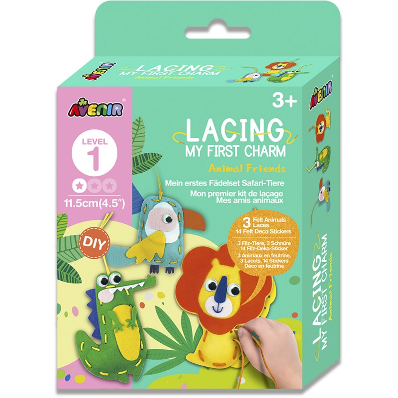 CH211796 LACING MY FIRST CHARM ANIMAL FRIENDS LEVEL 1 JOUET ULYSSE