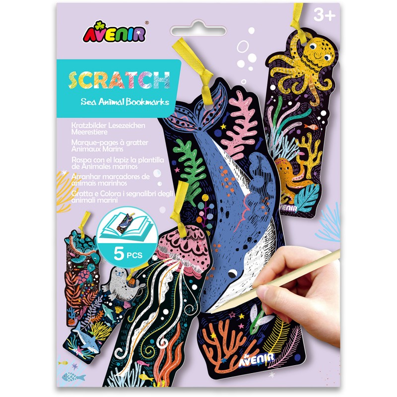 CH231905 SCRATCH SEA ANIMAL BOOKMARKS jouet ulysse