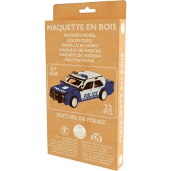 MAQUETTE EN BOIS : VOITURE DE POLICE (RÉTRO FRICTION)