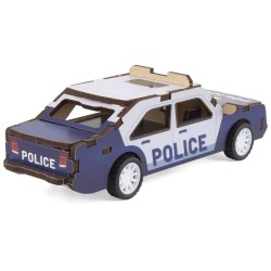 MAQUETTE EN BOIS : VOITURE DE POLICE (RÉTRO FRICTION)