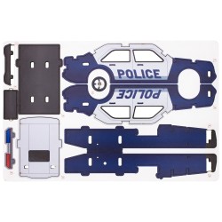 MAQUETTE EN BOIS : VOITURE DE POLICE (RÉTRO FRICTION)