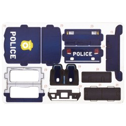 MAQUETTE EN BOIS : VOITURE DE POLICE (RÉTRO FRICTION)