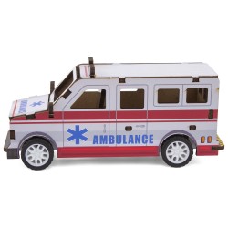 MAQUETTE EN BOIS : AMBULANCE (RÉTRO FRICTION)
