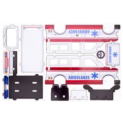 MAQUETTE EN BOIS : AMBULANCE (RÉTRO FRICTION)