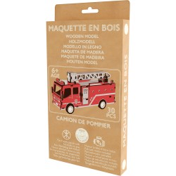 MAQUETTE EN BOIS : CAMION DE POMPIER (RÉTRO FRICTION)