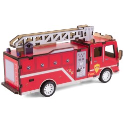 MAQUETTE EN BOIS : CAMION DE POMPIER (RÉTRO FRICTION)