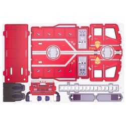 MAQUETTE EN BOIS : CAMION DE POMPIER (RÉTRO FRICTION)