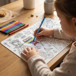 SILICONE : SET DE TABLE À COLORIER - THÈME PRINCESSE JOUET ULYSSE