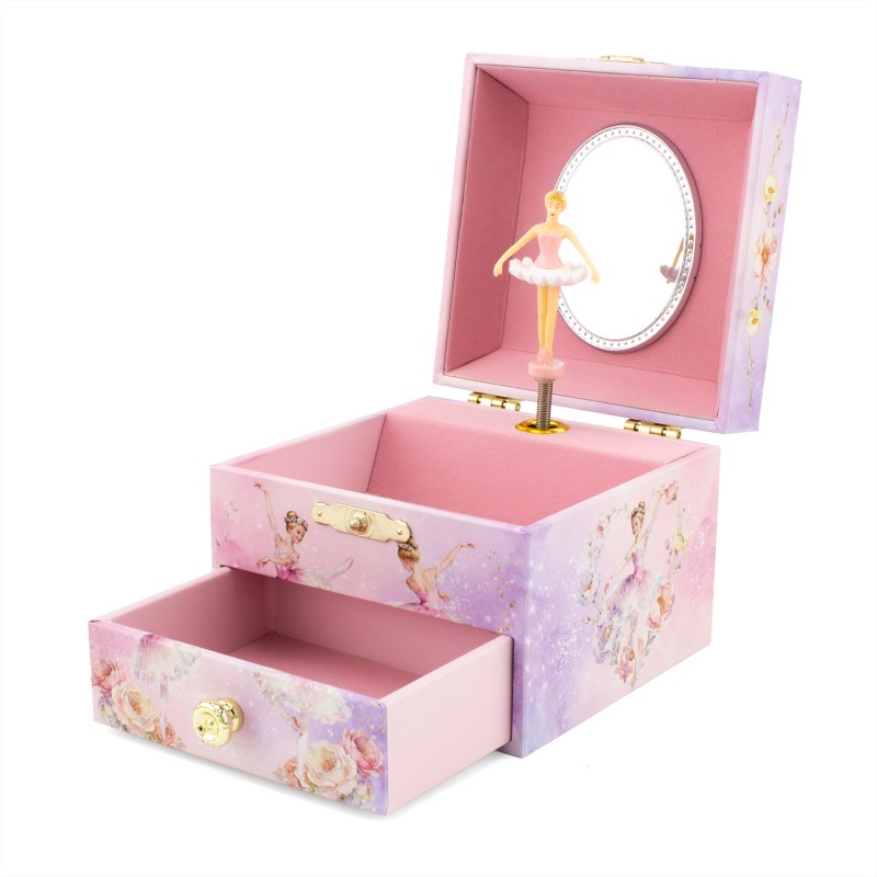 COFFRE MUSICAL BALLERINE ROSE 9549