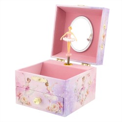 COFFRE MUSICAL BALLERINE ROSE 9549